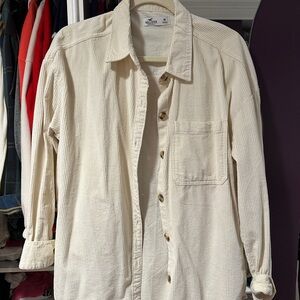 Hollister Cream Lightweight Shirt Jacket